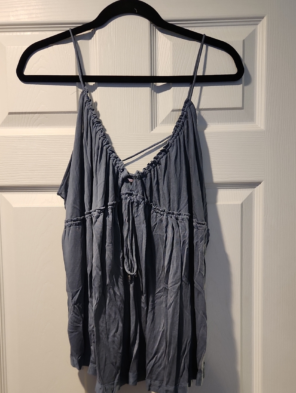 Free People Slate Blue Strappy Babydoll Tank